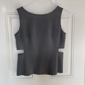 7 For All Mankind Women's Full-zip Quilted Cutout Tank in Charcoal Grey